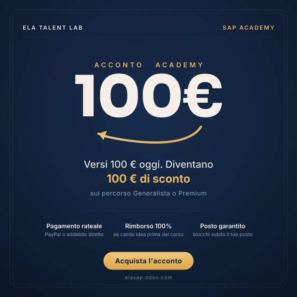 SAP Academy acconto 100 €